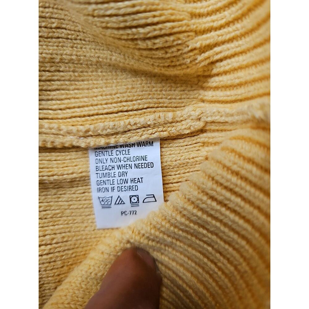 VTG Arrows Y2K Mens Size XL Cotton Yellow Sweater Grandpa Plaid Textured - Picture 8 of 8